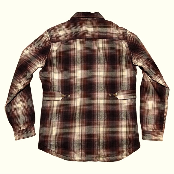 Carhartt Wm’s Hubbard Sherpa Lined Plaid Flannel Shirt Jacket In Deep Wine Sz M - Picture 10 of 16